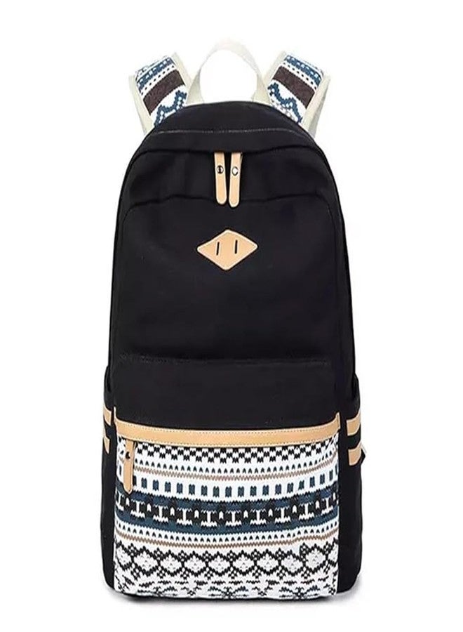 ASDIP Tribal Print Canvas Backpack for Women & Girls - Stylish, Lightweight, and Durable College Bag - Image 1